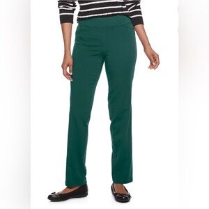 Croft & Barrow Effortless Stretch Pull-on Straight Leg Green Women's Pants(12)